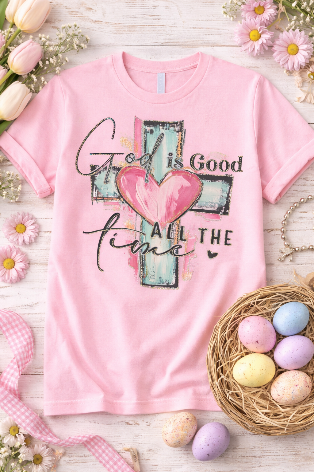 God Is Good All The Time Bling t-shirt