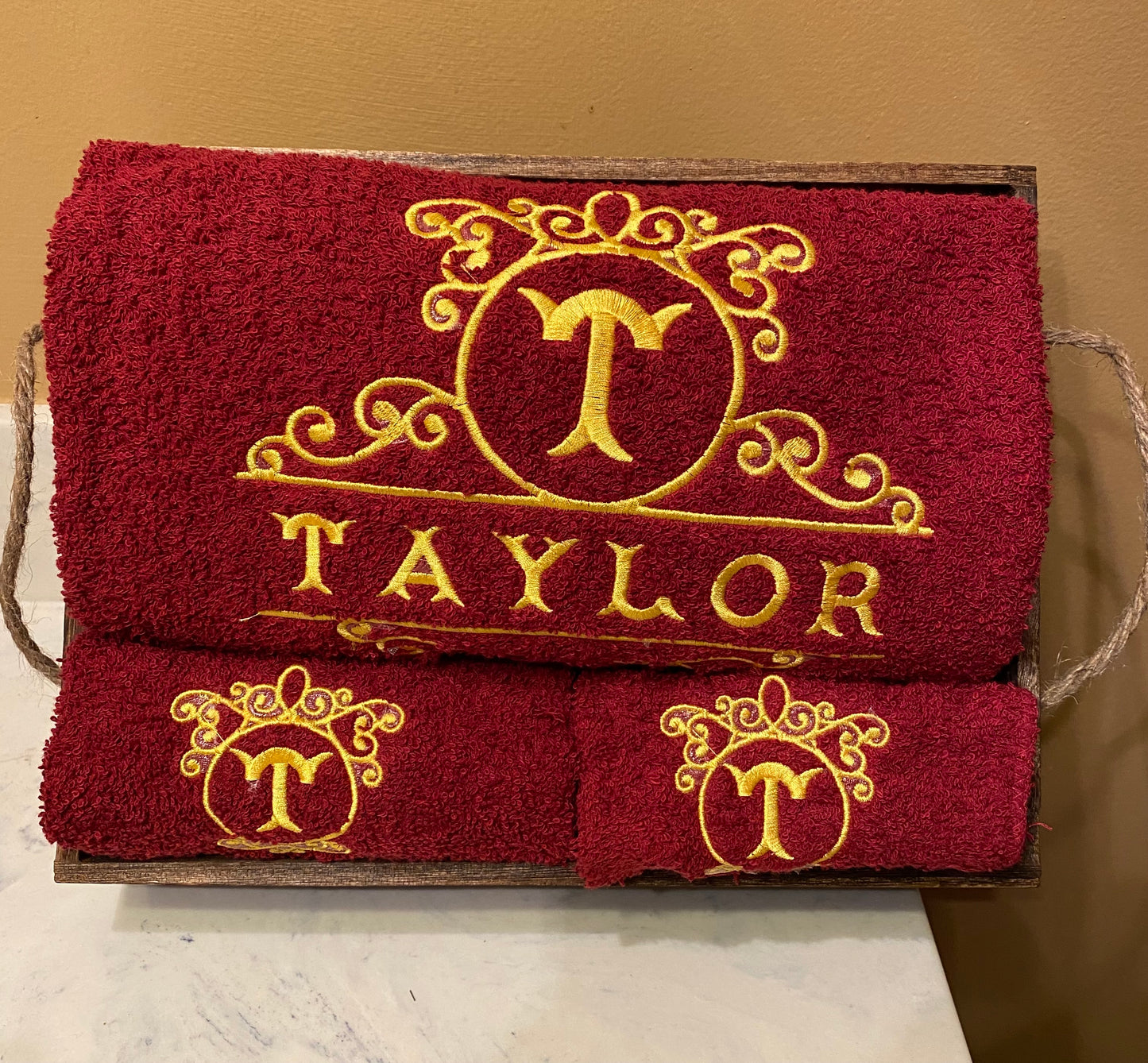 4-Piece Monogrammed Towel Set - Premium Cotton