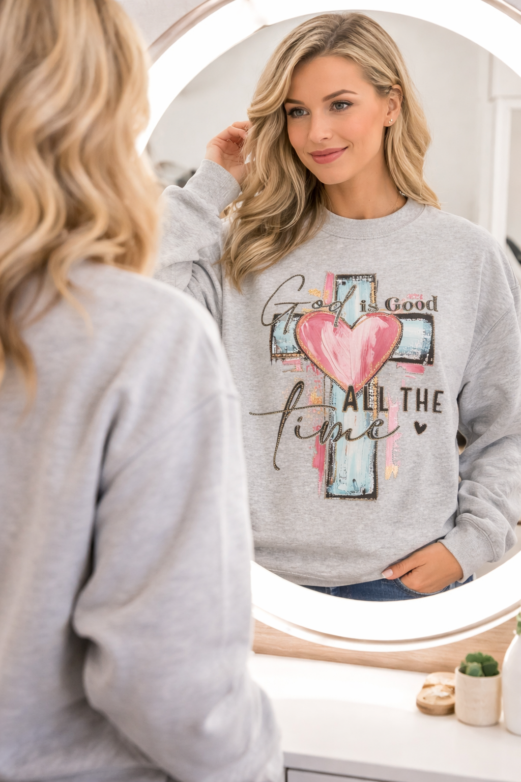 God Is Good All The Time Bling Sweatshirt