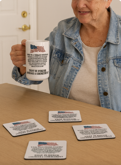 What Is a Female Veteran?” Mug & Coaster Set