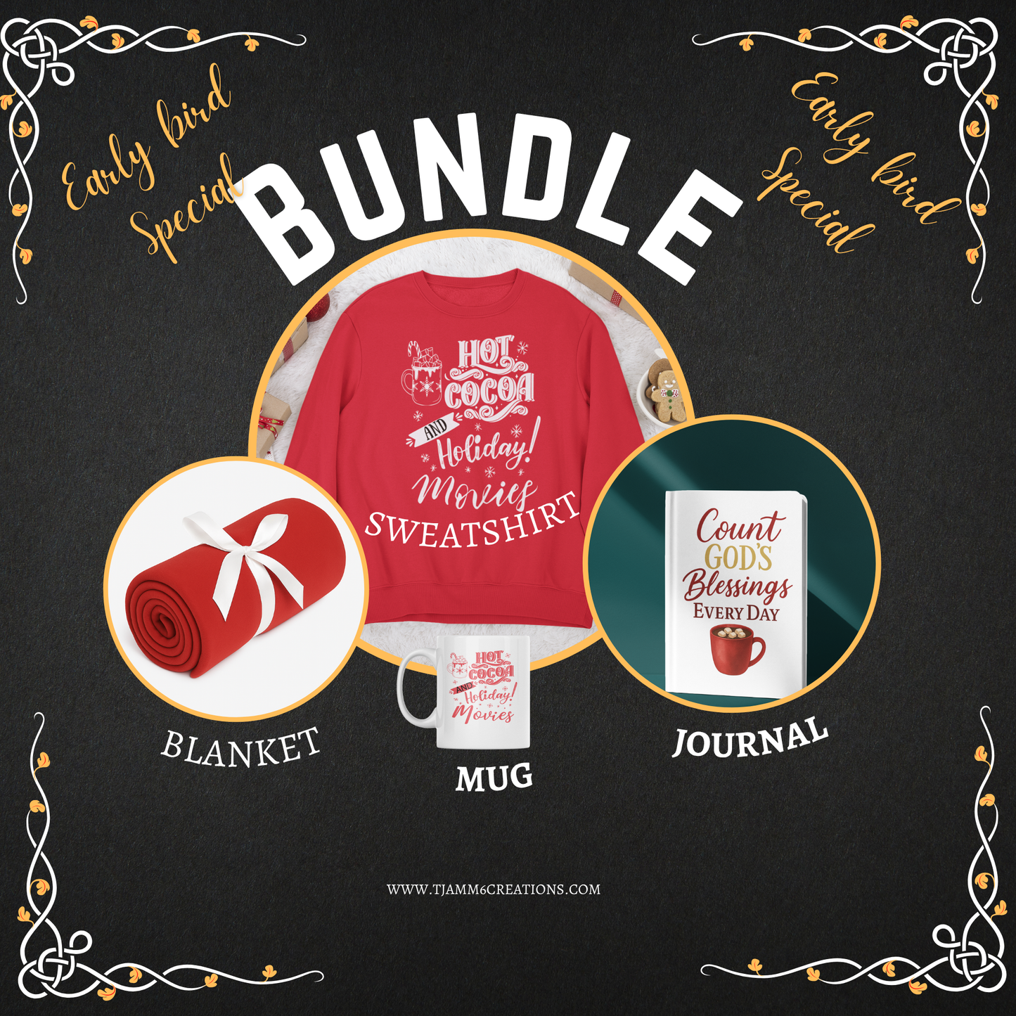 Hot Cocoa & Holiday Movies Gift Bundle | Faith & Family Christmas Set | TJamm6 Creations (Veteran Owned)