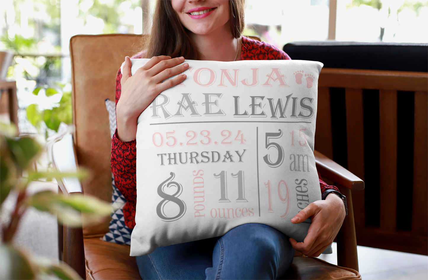 Personalized Baby Announcement Pillow