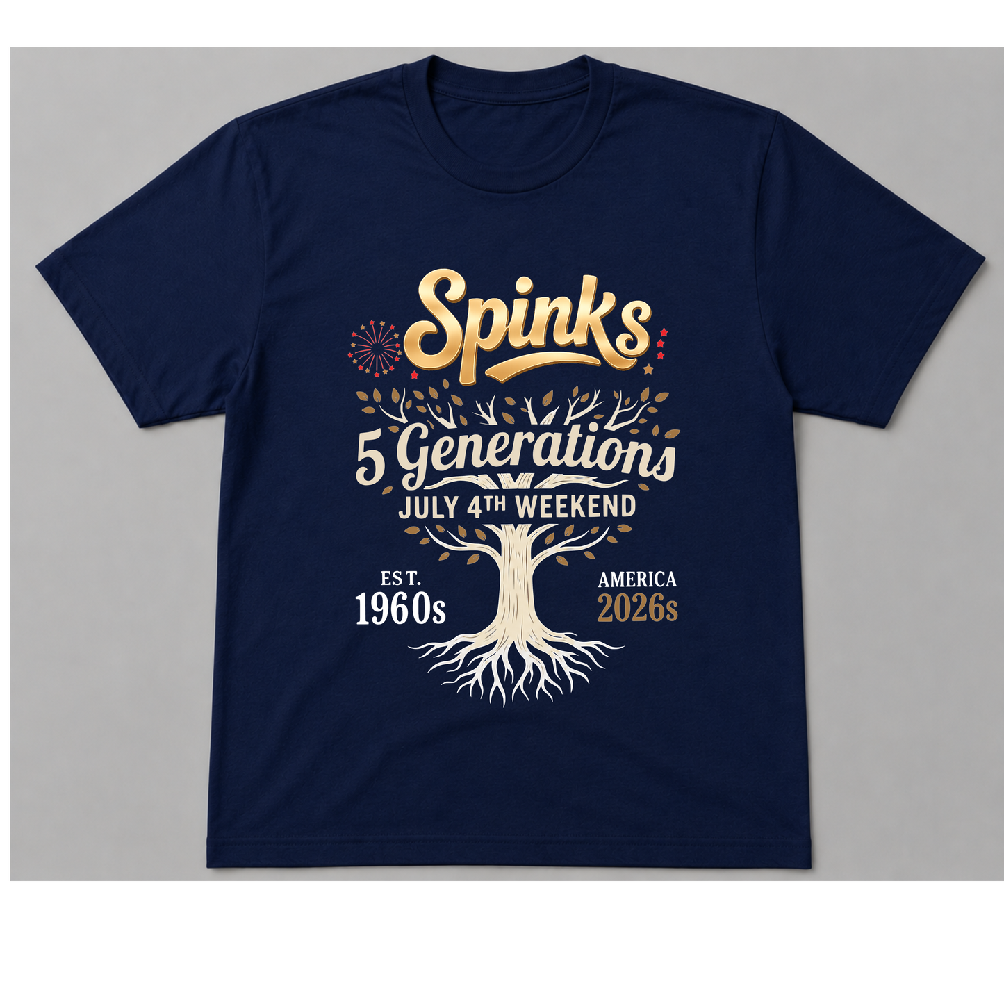 Spinks family reunion Blue T-SHIRT