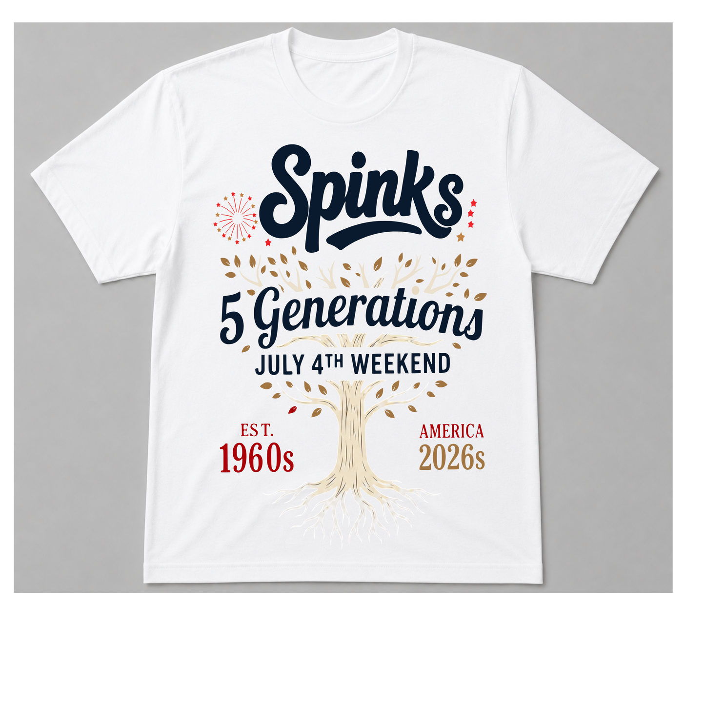Spinks family reunion White T-SHIRT