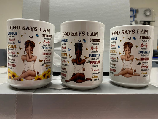 GOD SAYS I AM Positive Affirmations Mug