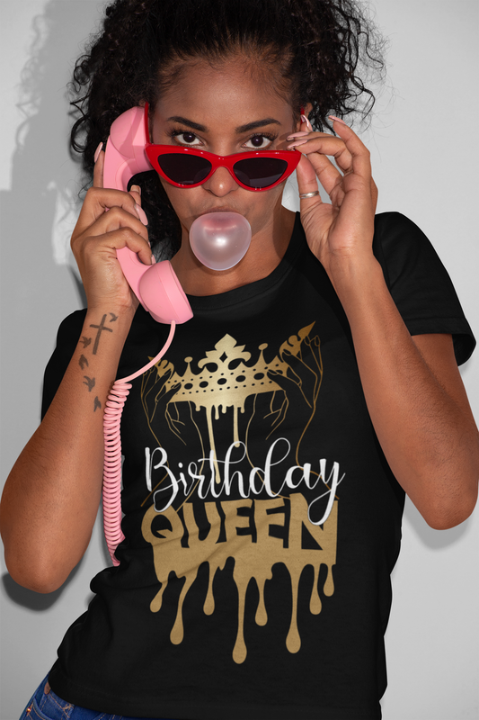Birthday Queen with Crown T-shirt