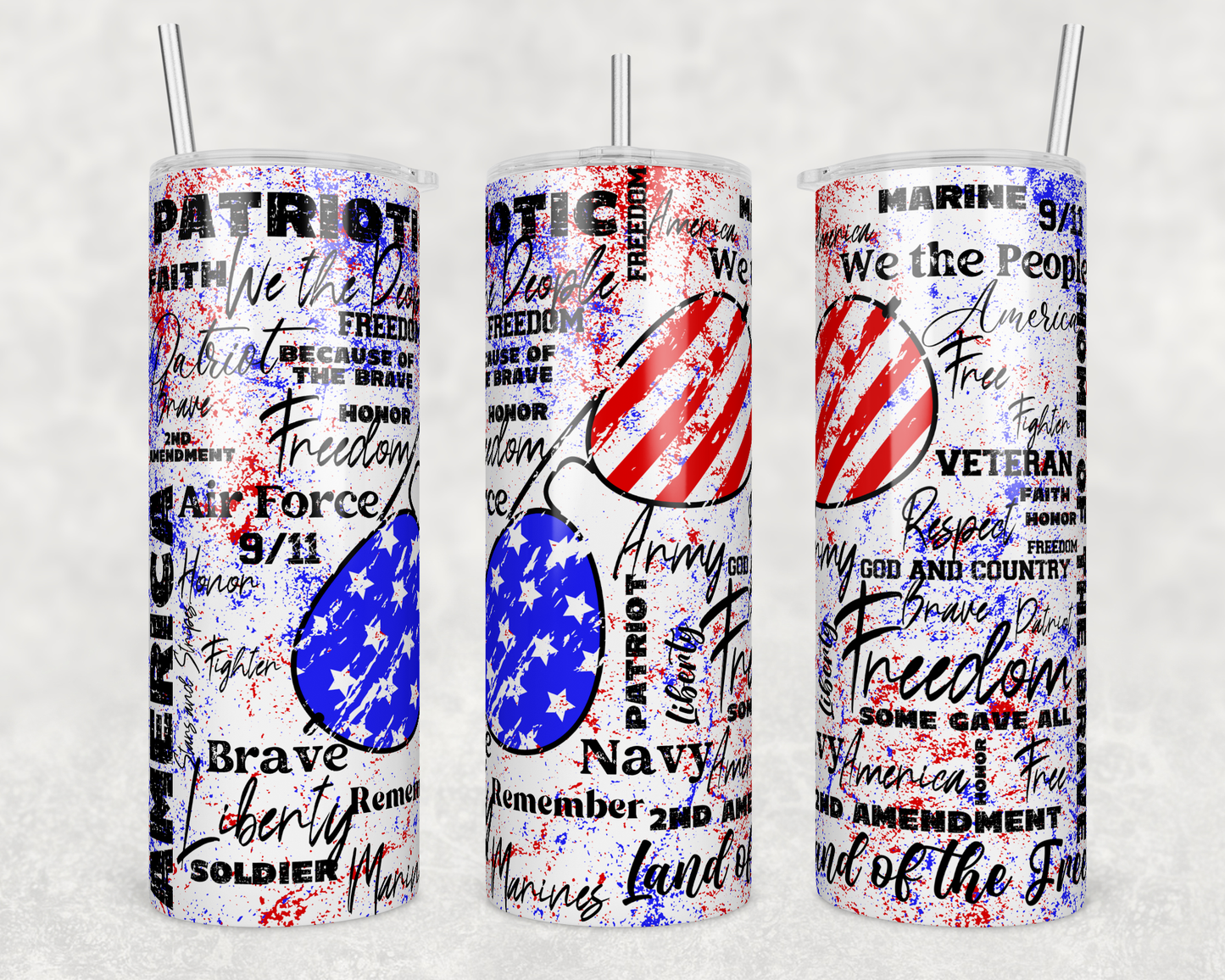 We the People Veteran 20oz skinny insulated tumbler