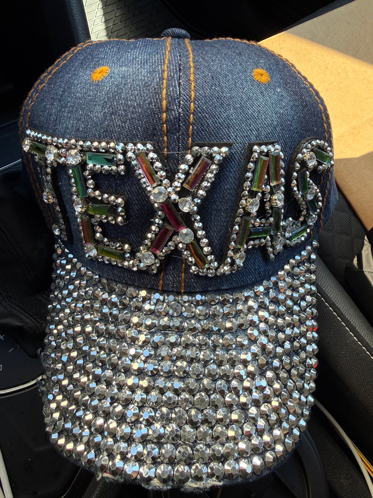 TEXAS Denim Bling Hat (distressed)