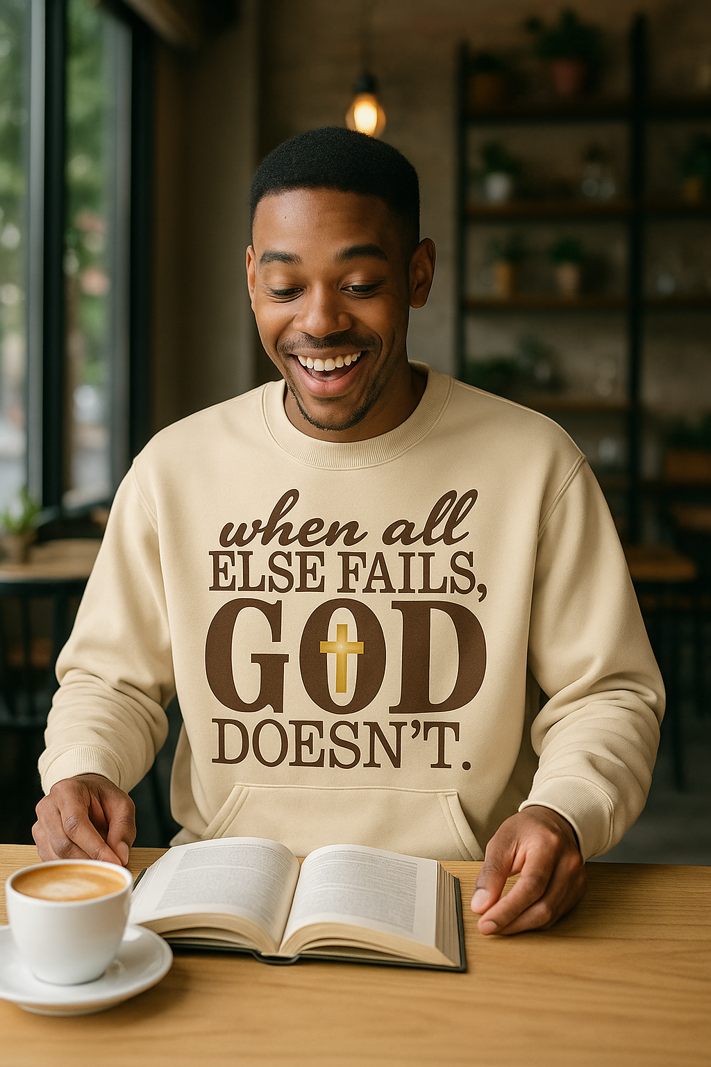 When All Else Fails God Doesn’t Pocket Sweatshirt – Christian Faith Crewneck