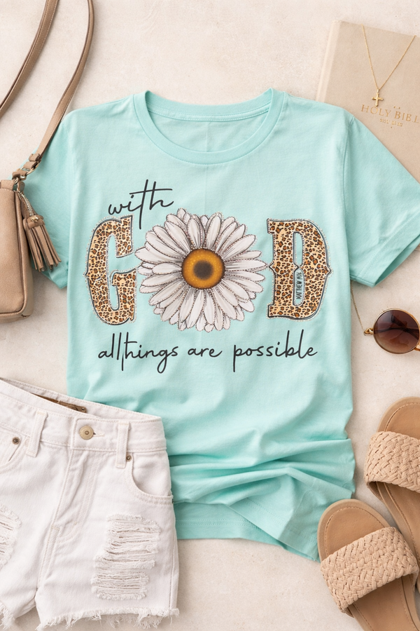 Mint With God, All Things Are Possible Christian apparel design