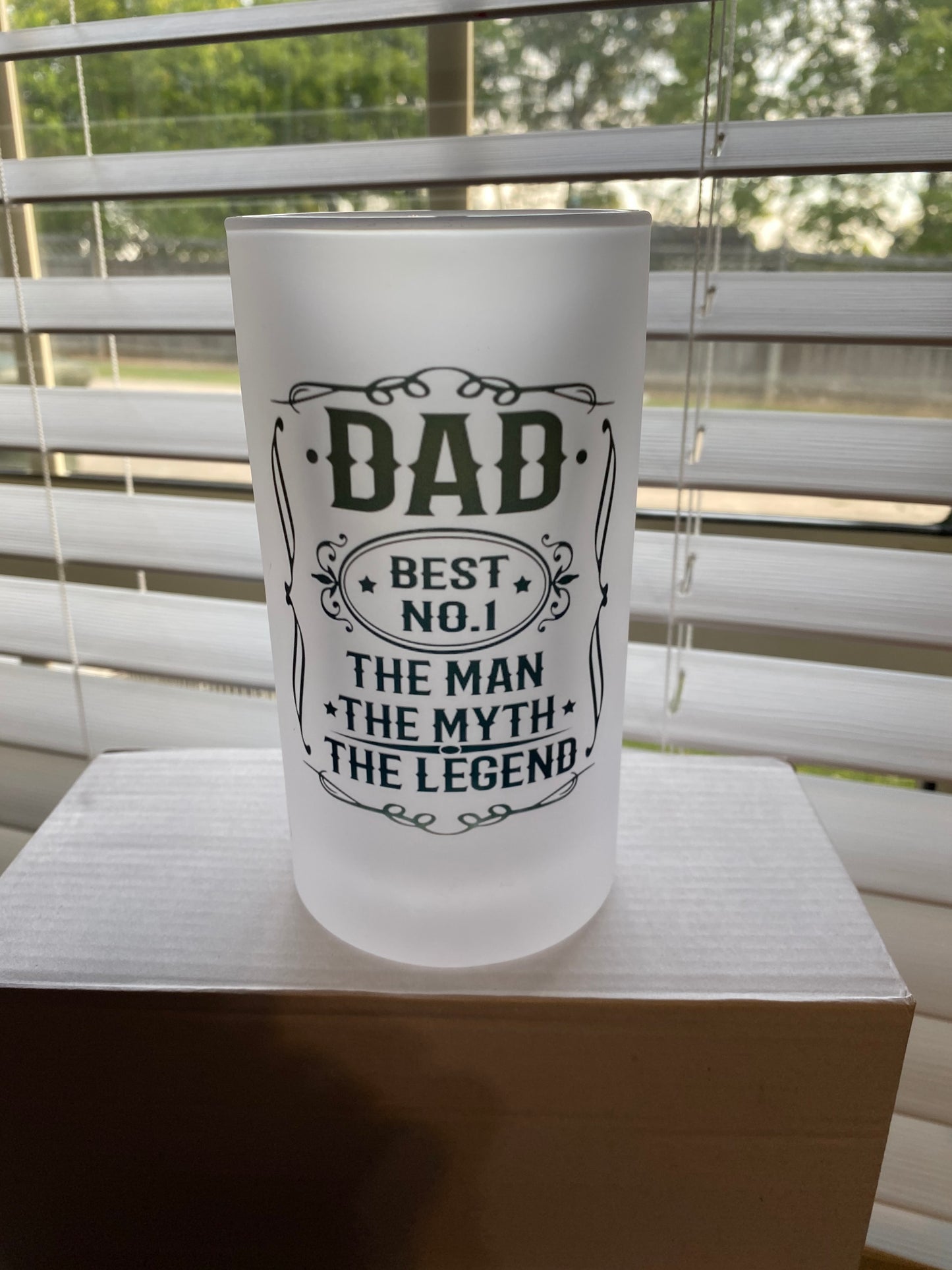 Frosted Glass Stein Mug with favorite saying