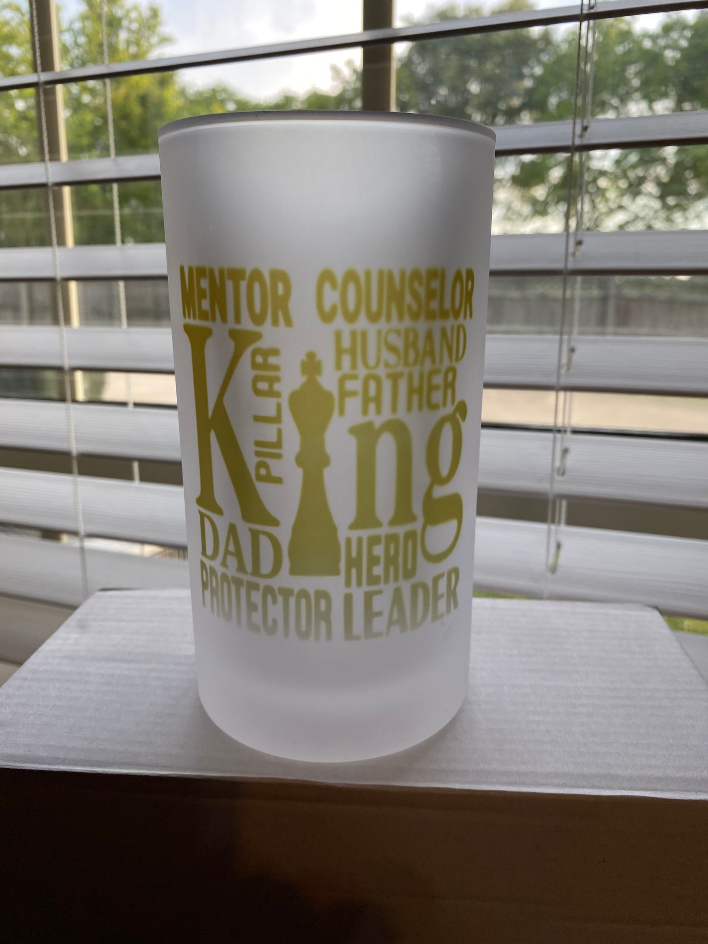Frosted Glass Stein Mug with favorite saying