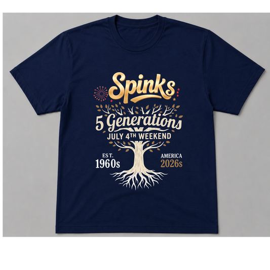 Spinks family reunion Blue T-SHIRT