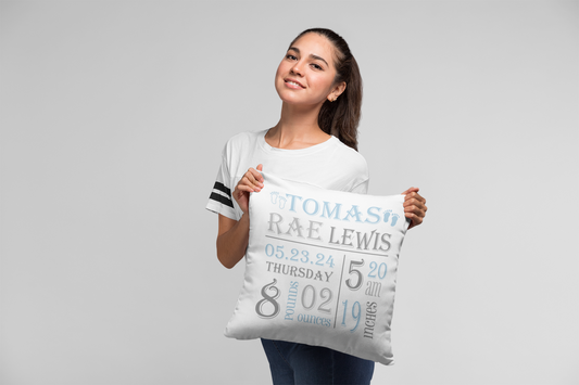 Personalized Baby Announcement Pillow