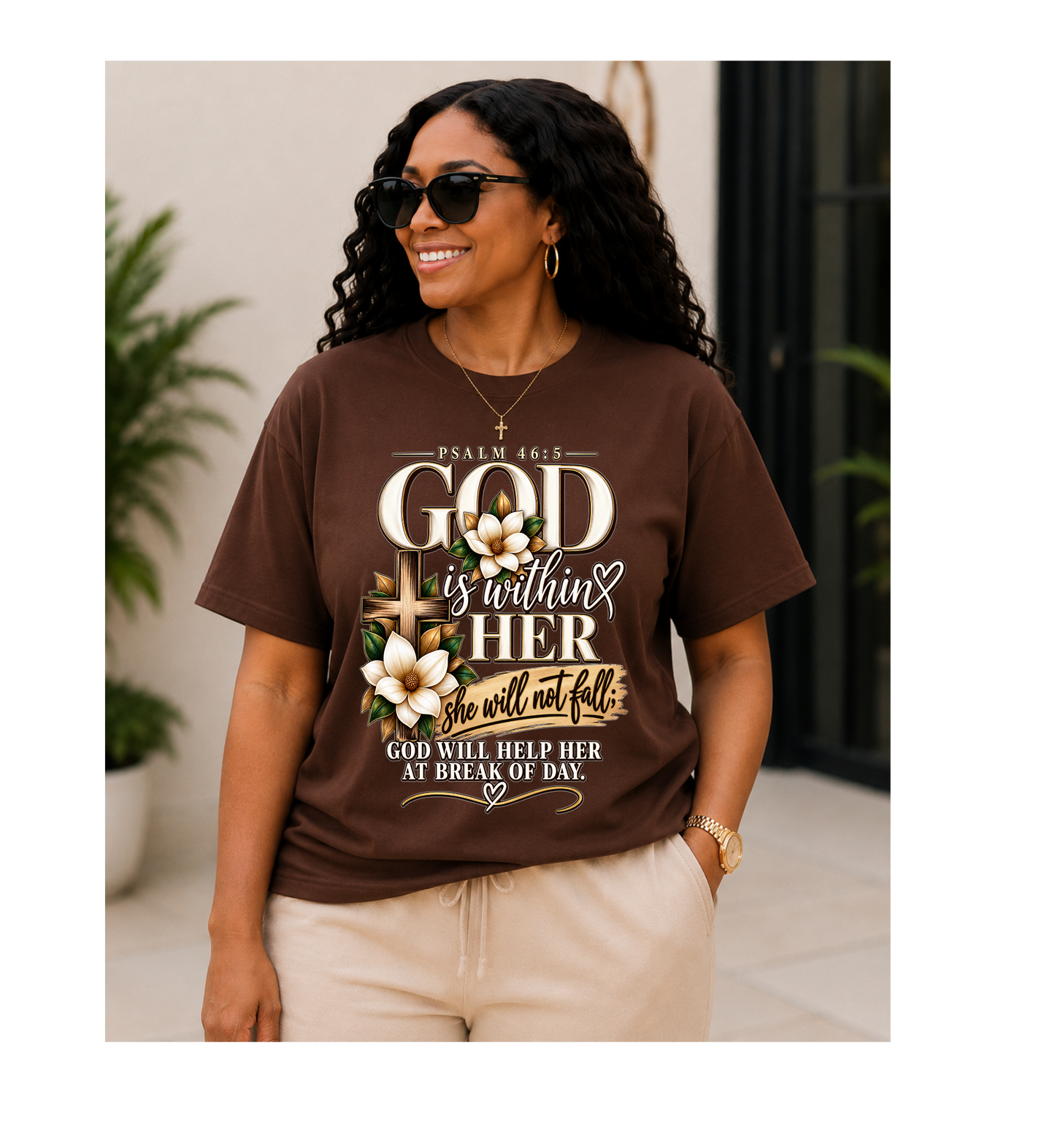 God Is Within Her – Psalm 46:5 Christian T-Shirt
