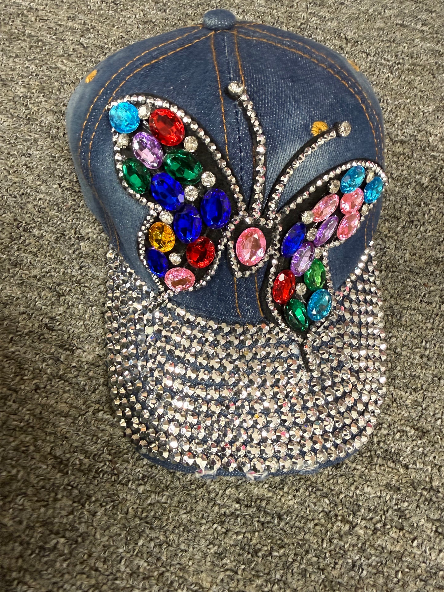 Butterfly Bling Hat (Black / Red / Pink / Denim)