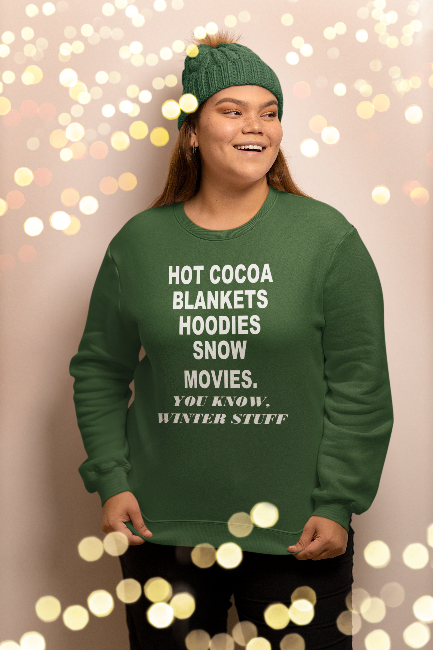 Cozy Winter Sweatshirt - HOT COCOA, BLANKETS, HOODIES, SNOW MOVIES