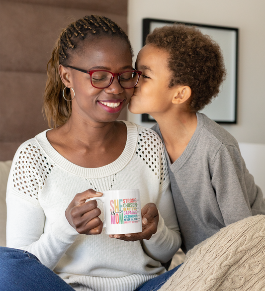 She Is Mom Mug – 11oz Christian Affirmation Gift