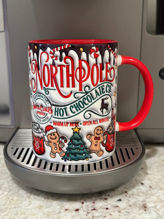 15oz Holiday Red Two-Tone NorthPole Gingerbread Mug