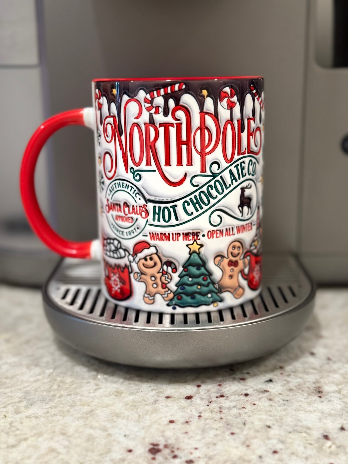 15oz Holiday Red Two-Tone NorthPole Gingerbread Mug