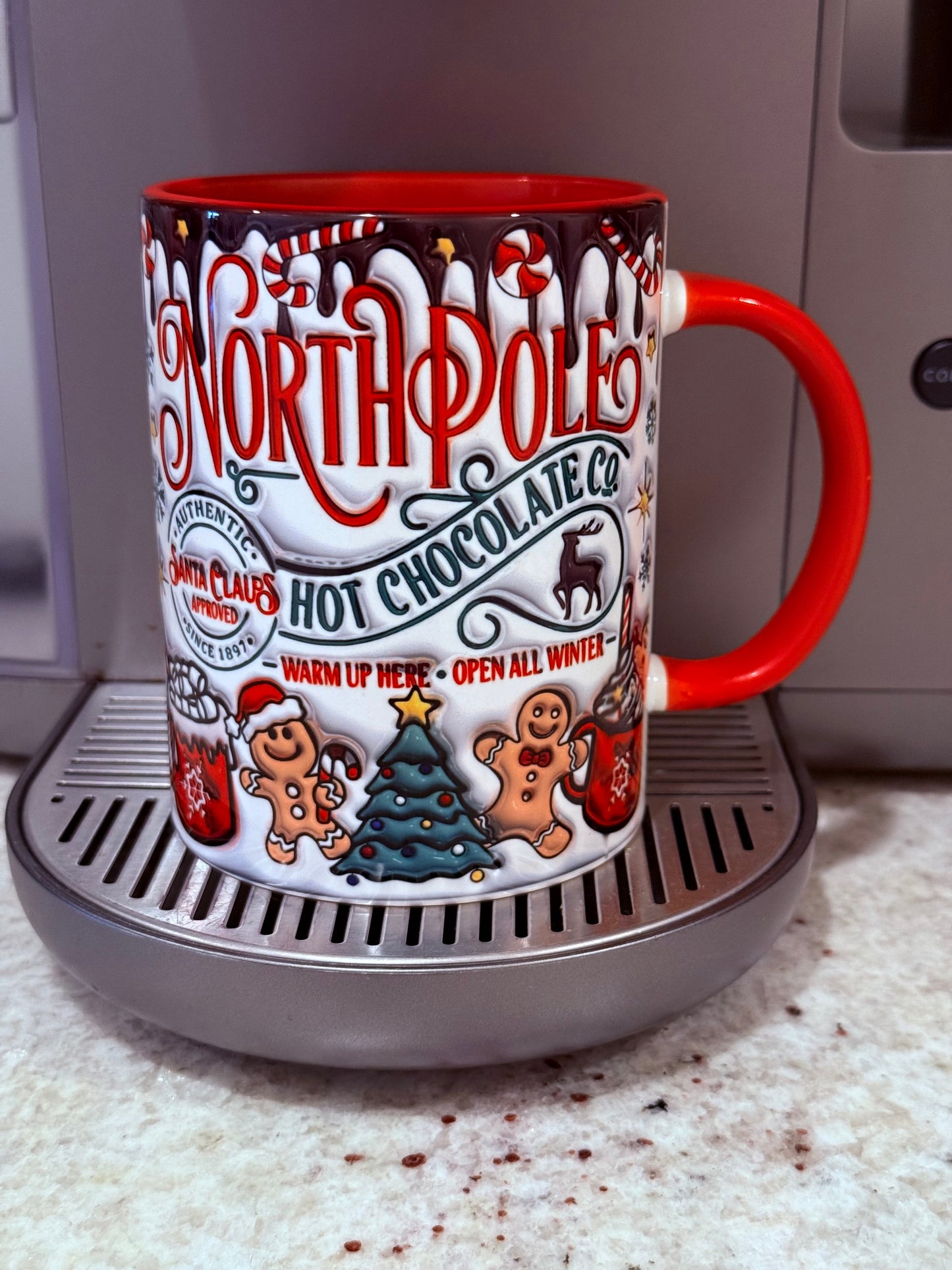 15oz Holiday Red Two-Tone NorthPole Gingerbread Mug