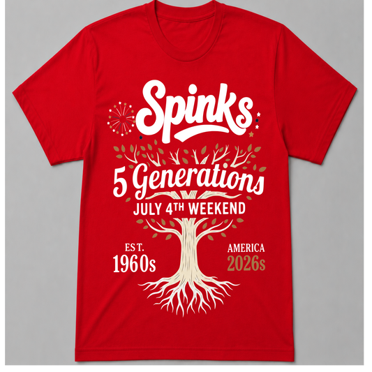 Spinks family reunion Red T-SHIRT