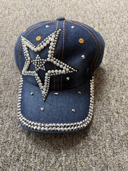 Denim Star Bling Hat