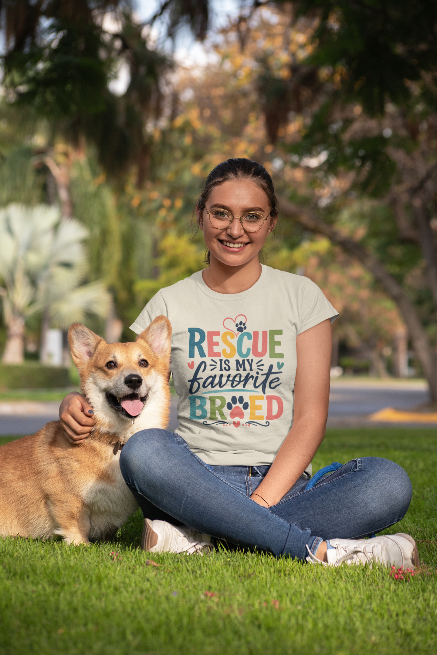 Rescue Is My Favorite Breed T-Shirt | Dog Lover Shirt | Pet Adoption Tee