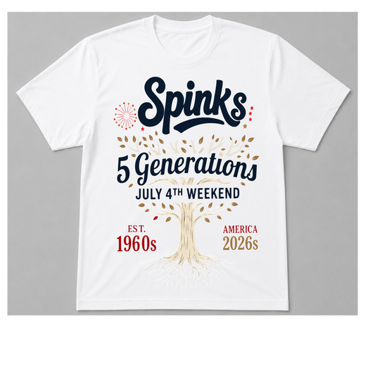 Spinks family reunion White T-SHIRT