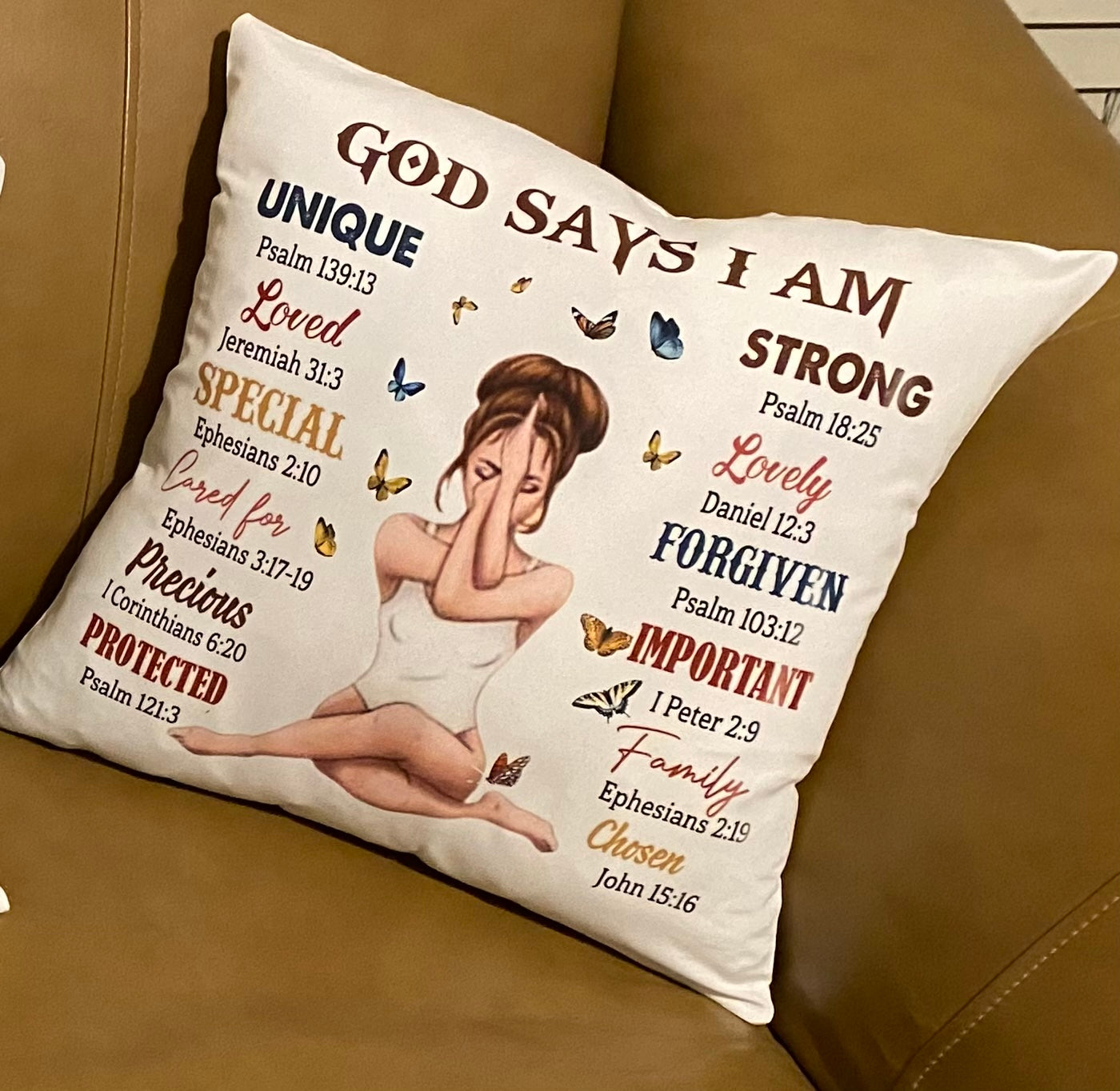 GOD SAYS I AM Positive Affirmations Pillow