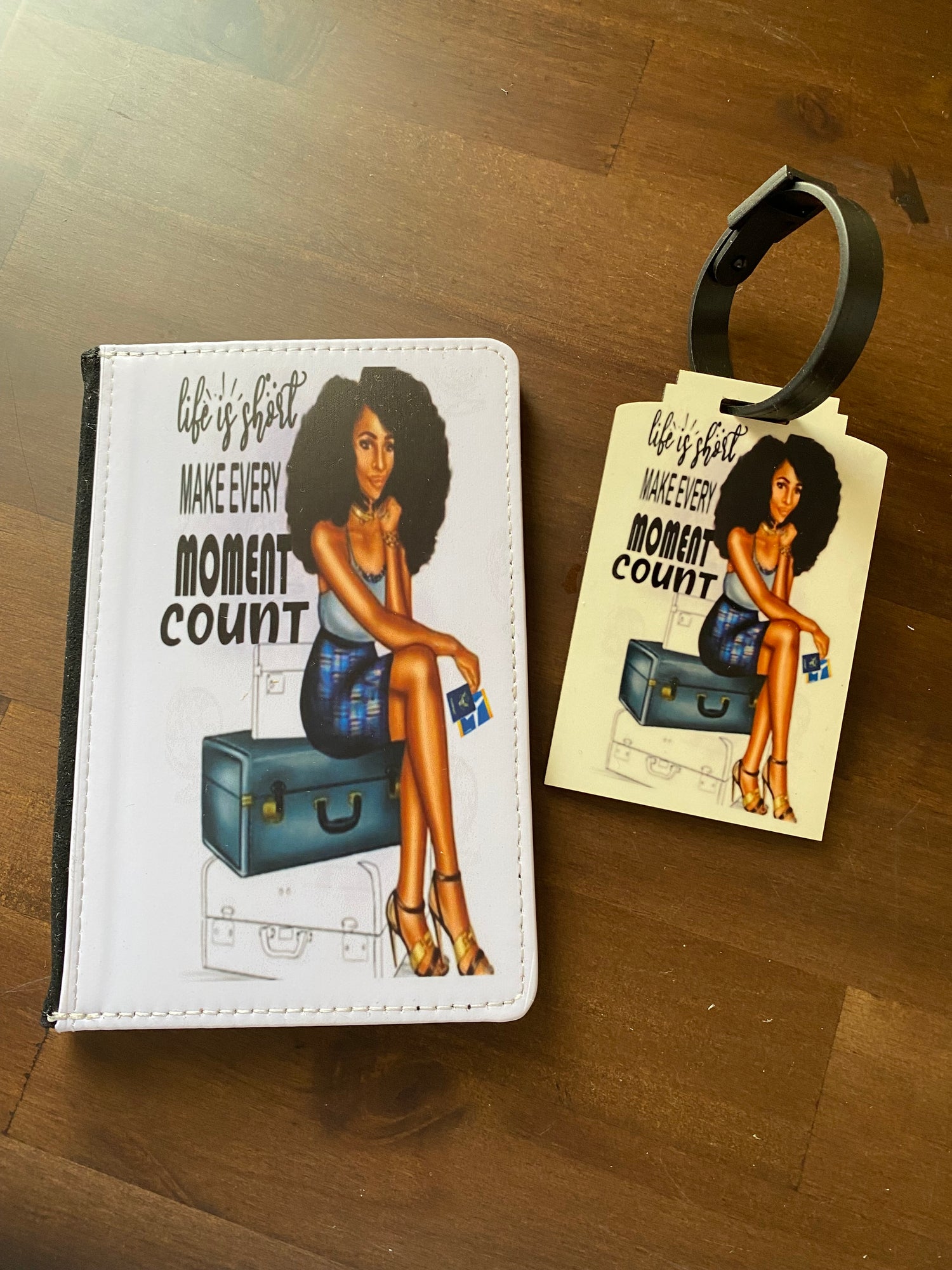 passport holder and luggage tags