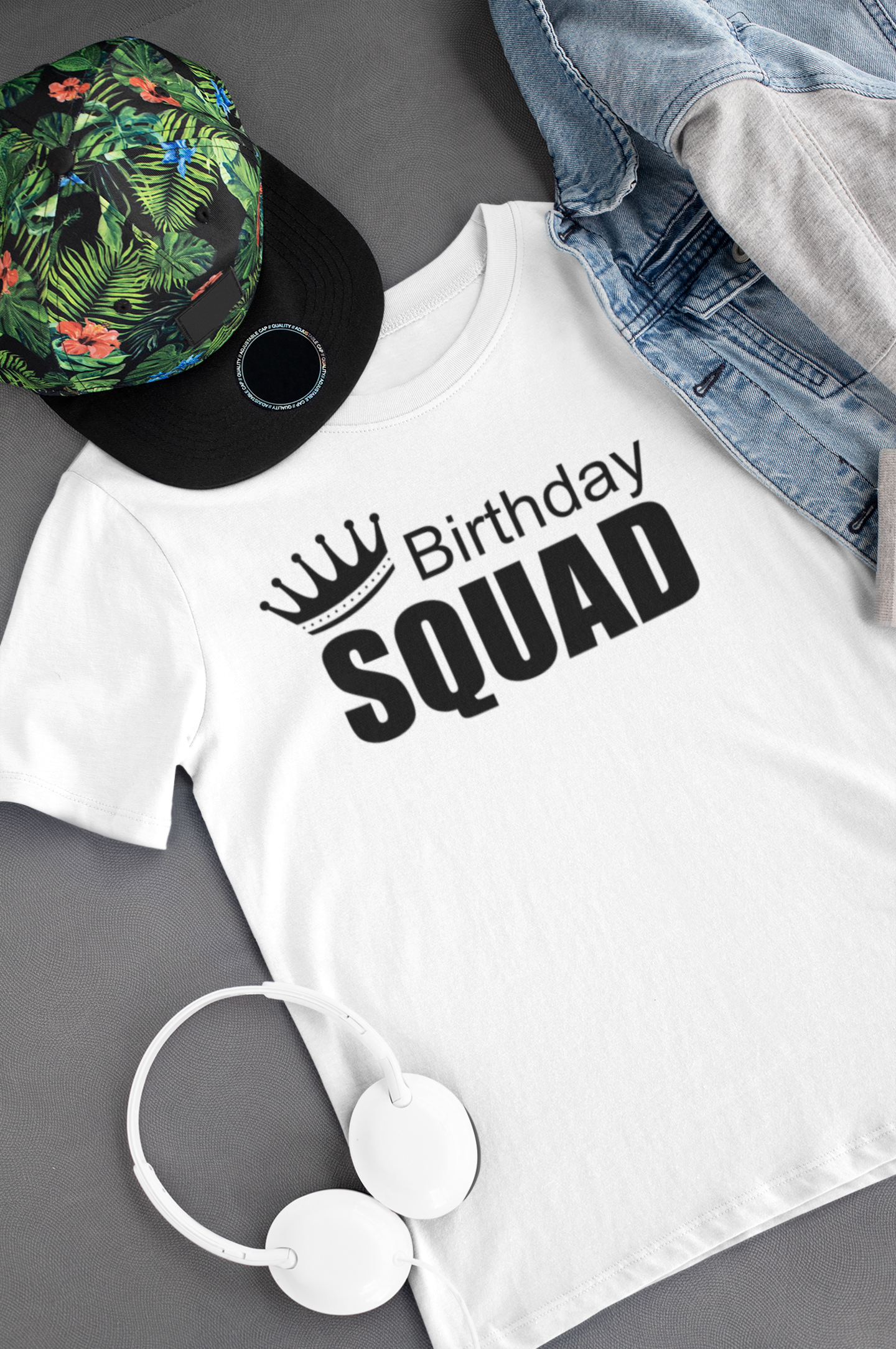 Birthday Squad with King Crown T shirt