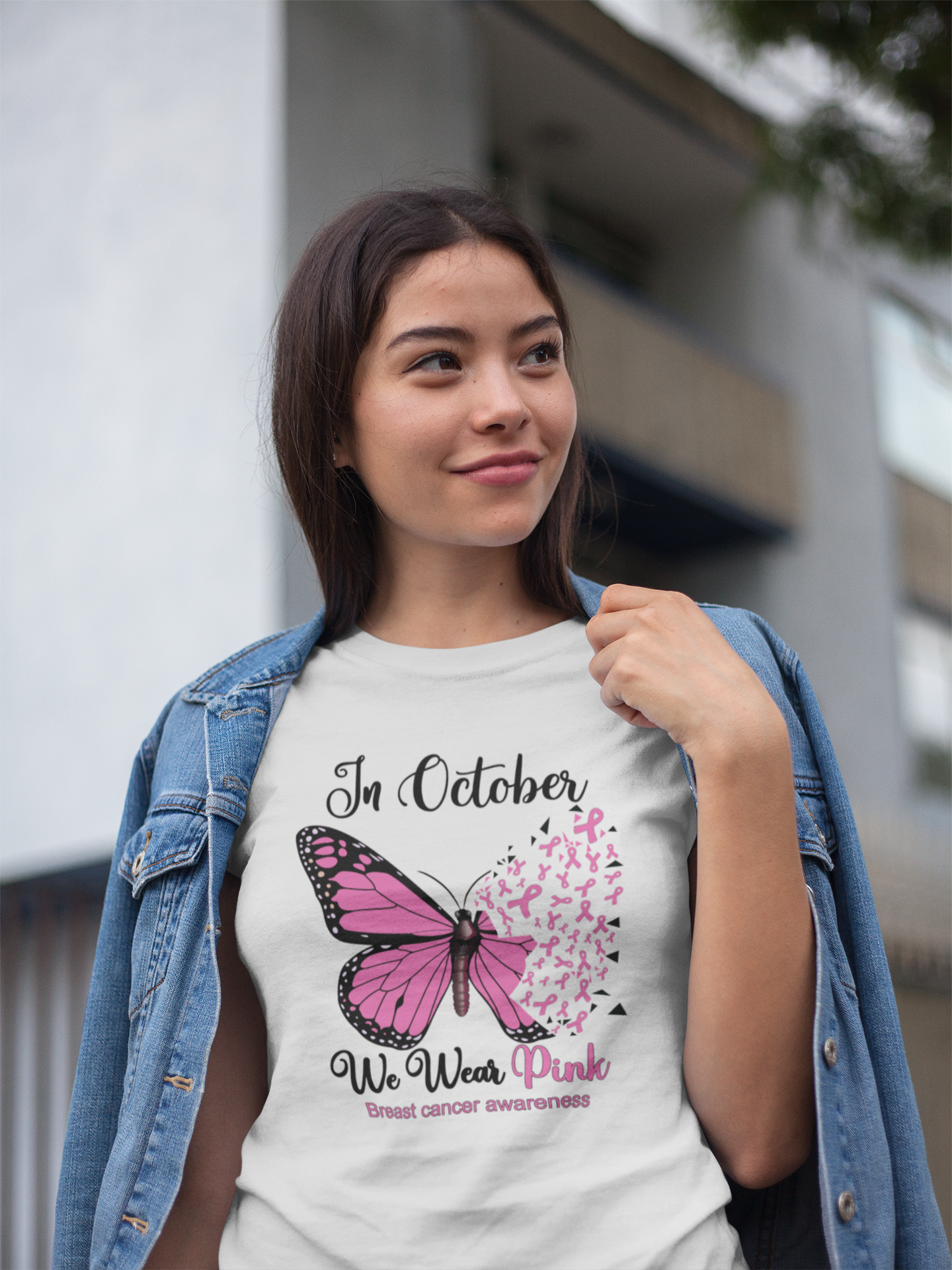 woman breast cancer awareness shirt